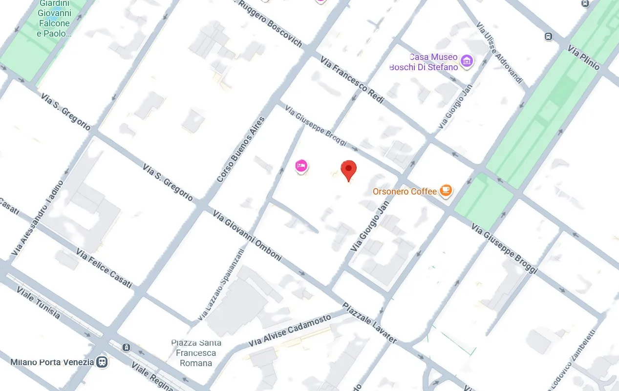 Mappa della sede di Milano